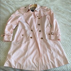 BURBERRY LONDON LONG TRENCH COAT LIGHT PINK SZ 4